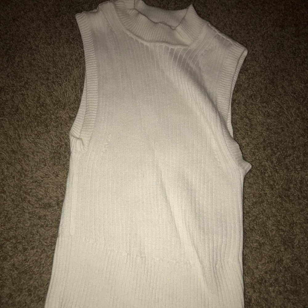 White tank top crop top